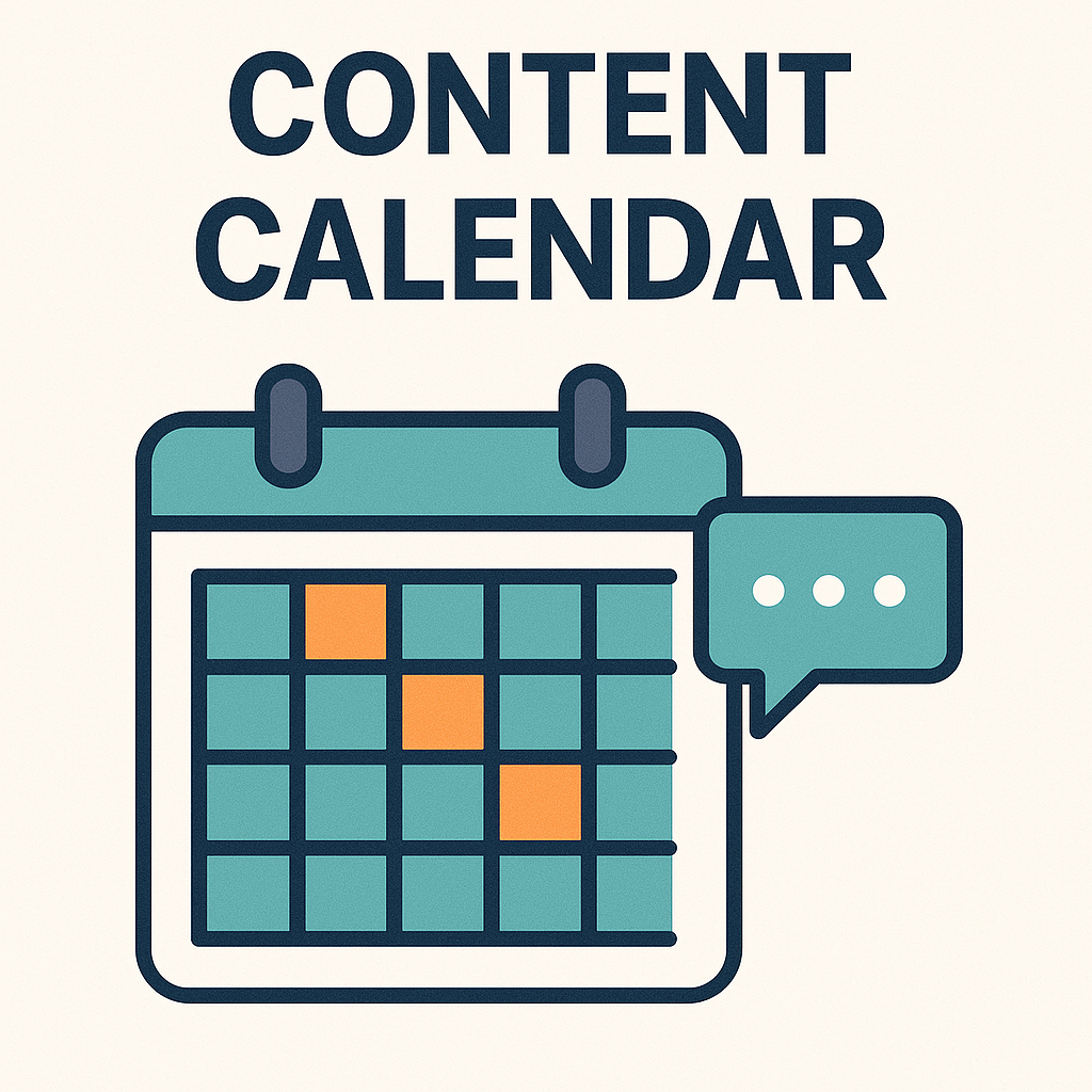 ChatGPT prompts for content marketing calendar with speech bubble icon